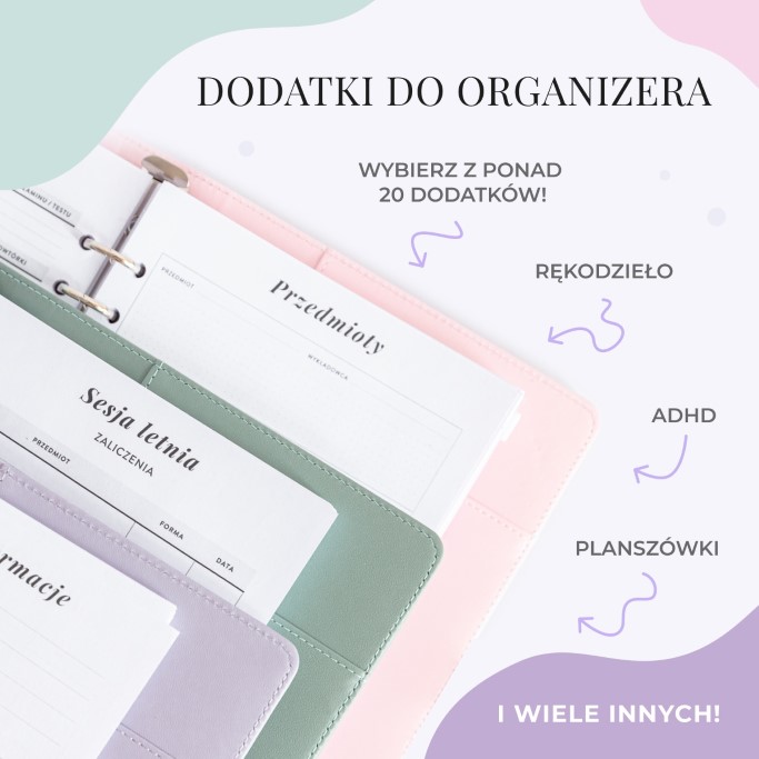 Grafika, dodatki do organizera