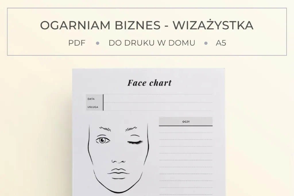 Planer do druku dla wizażystki