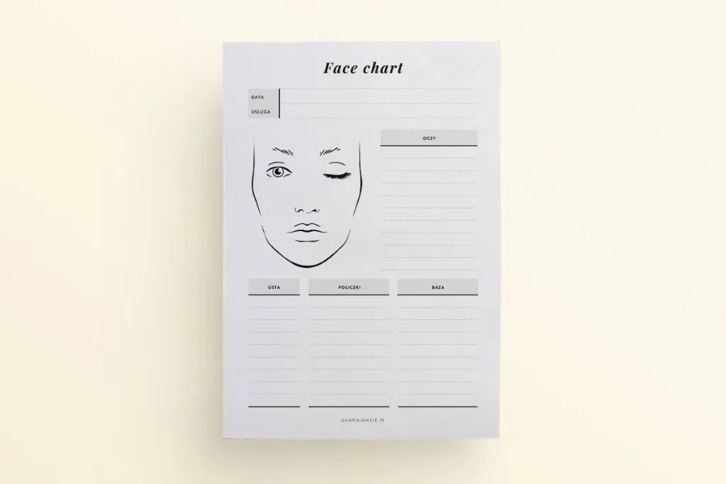 Planer do druku dla wizażystki