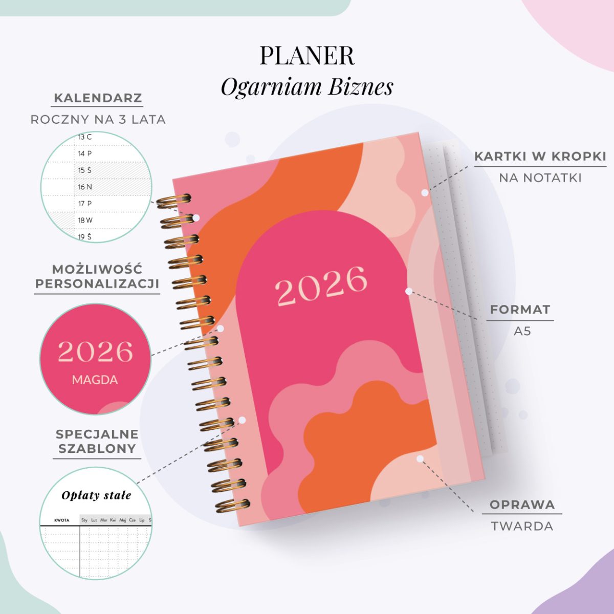 Planer Ogarniam Biznes - cechy