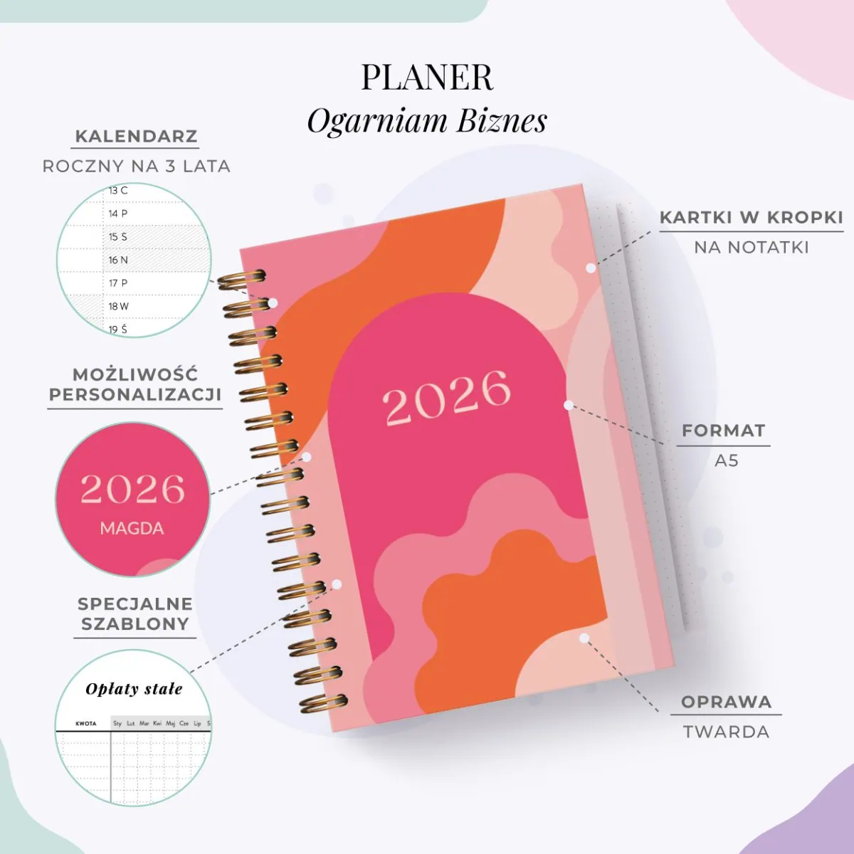 Planer Ogarniam Biznes - cechy