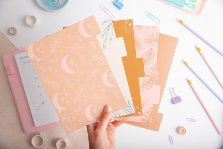 Przekładki do organizera, rose gold