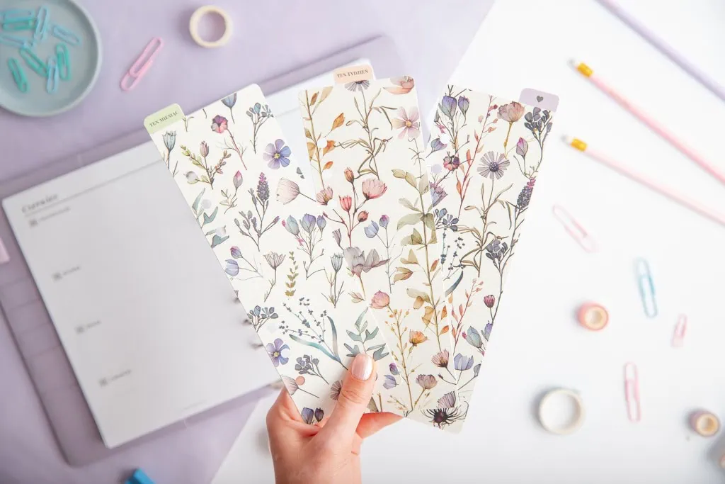 Zakładka do organizera, kwiaty