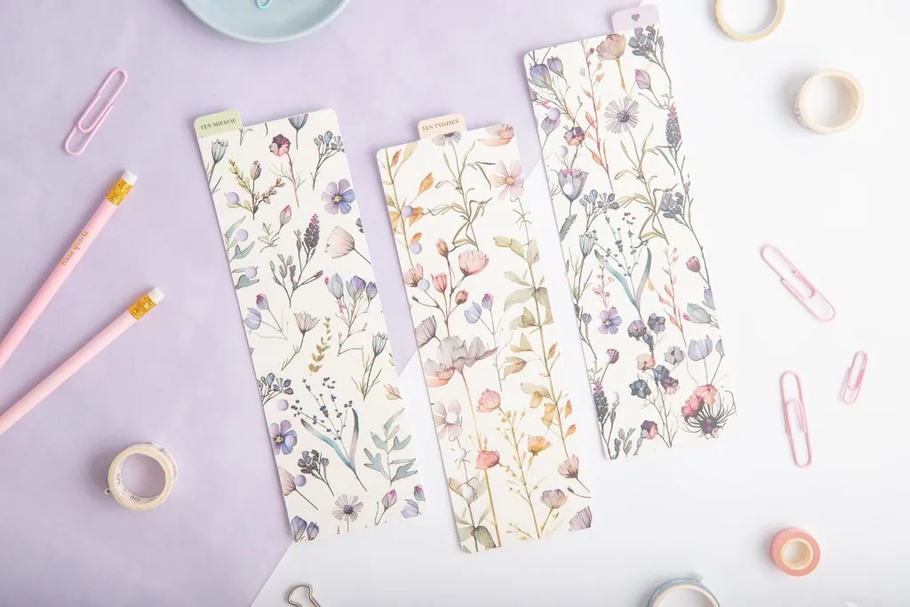 Zakładka do organizera, kwiaty