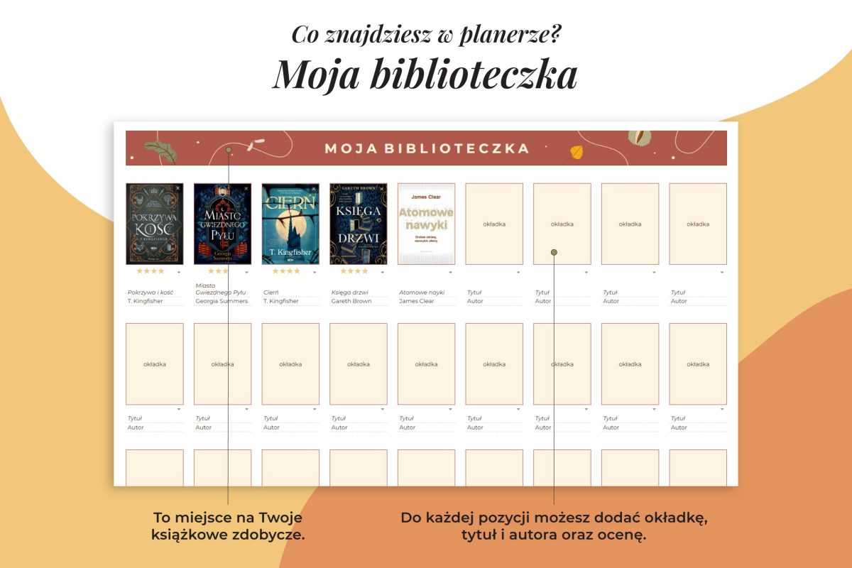 Planer czytelniczy - biblioteczka książek