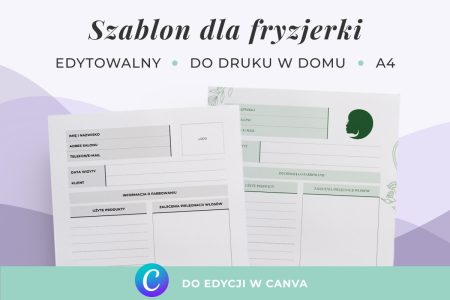 Szablon Canva dla fryzjerki