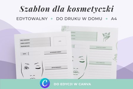 Szablon dla kosmetyczki w Canvie