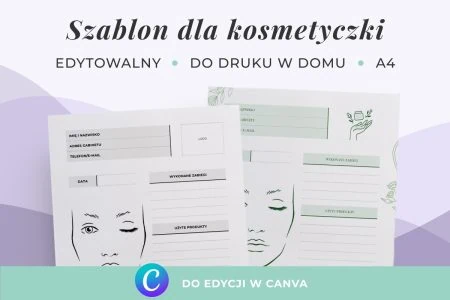 Szablon dla kosmetyczki w Canvie