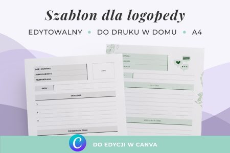 Szablon Canva dla logopedy