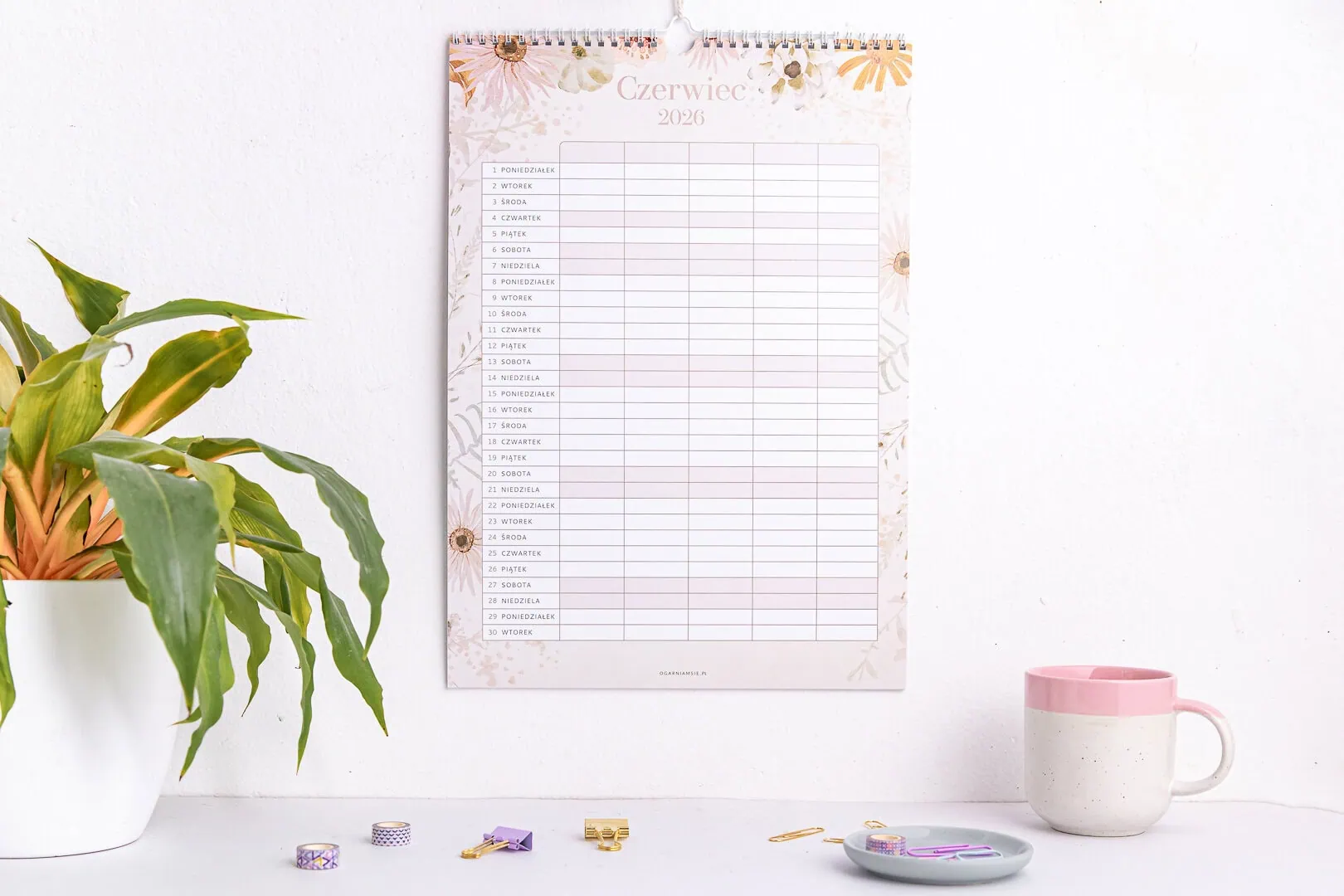 Kalendarz ścienny rodzinny na rok 2026