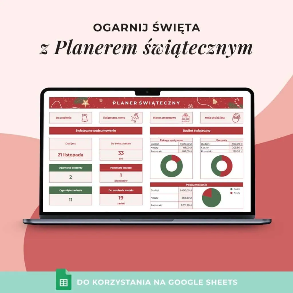 Planer świąteczny online | Arkusz Google