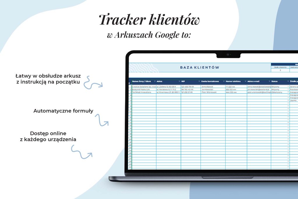 Tracker klientów - cechy produktu