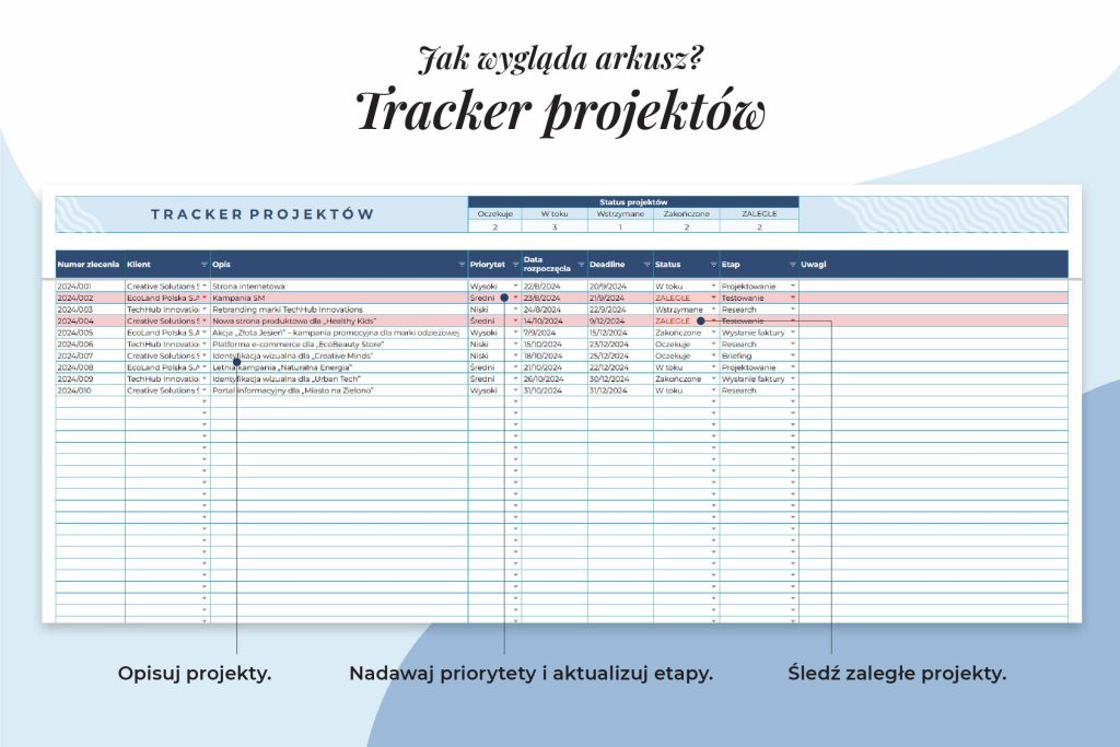 Tracker klientów - tracker projektów