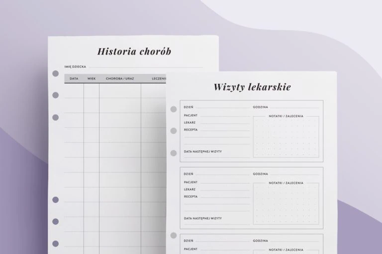 Rodzinne karty medyczne - dodatek do planera