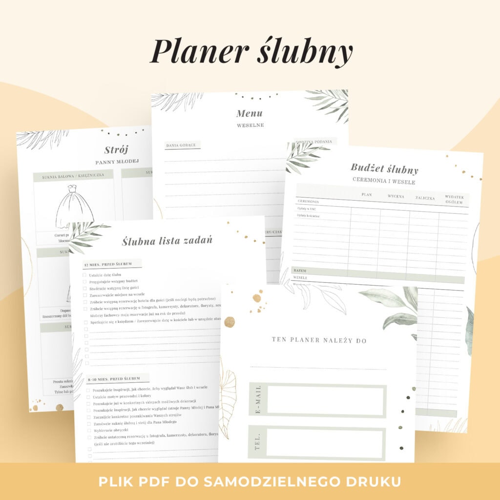 Planer Ślubny do druku PDF