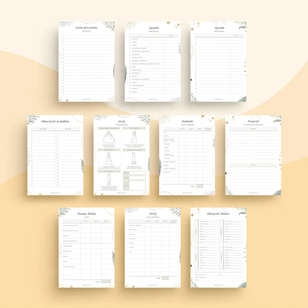 Planer Ślubny do druku PDF | Szablony (5)