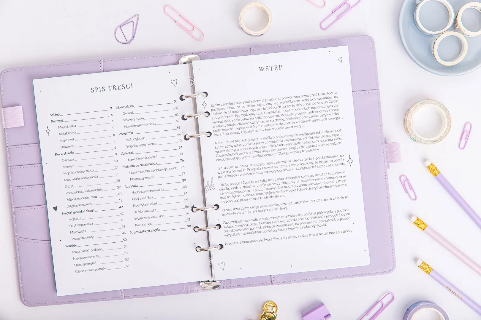 Wkład do organizera - Album wspomnień - sekcja wstęp