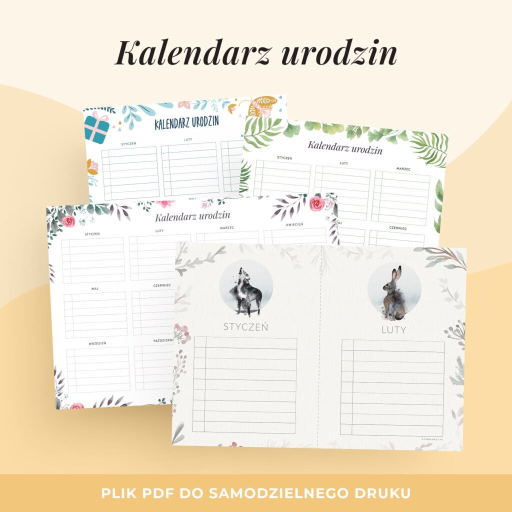 Kalendarz urodzin do druku