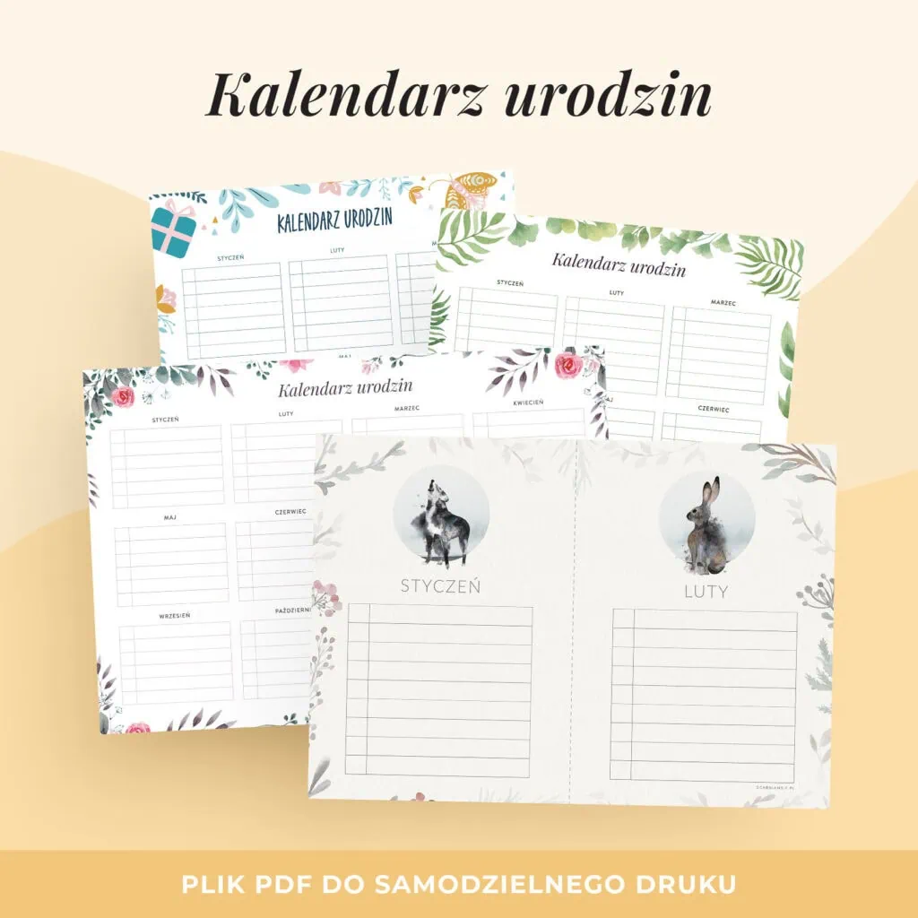 Kalendarz urodzin do druku