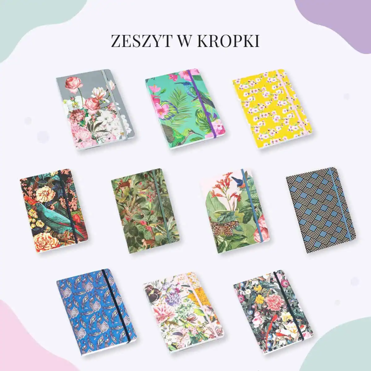 Notes w kropki A5 dostępne wzory