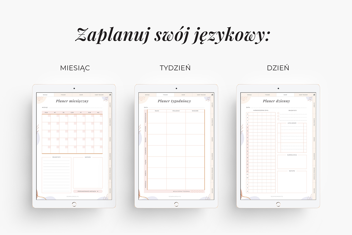 Planer językowy na iPada - planowanie nauki języka