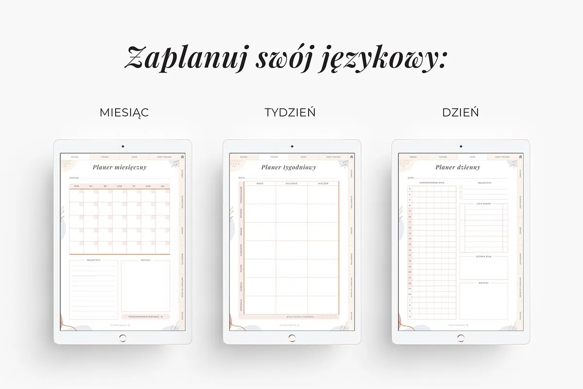 Planer językowy na iPada - planowanie nauki języka