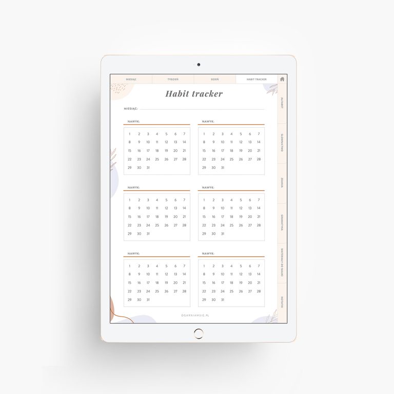 Planer językowy na iPada - habbit tracker
