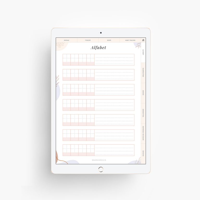 Planer językowy na iPada - nauka alfabetu