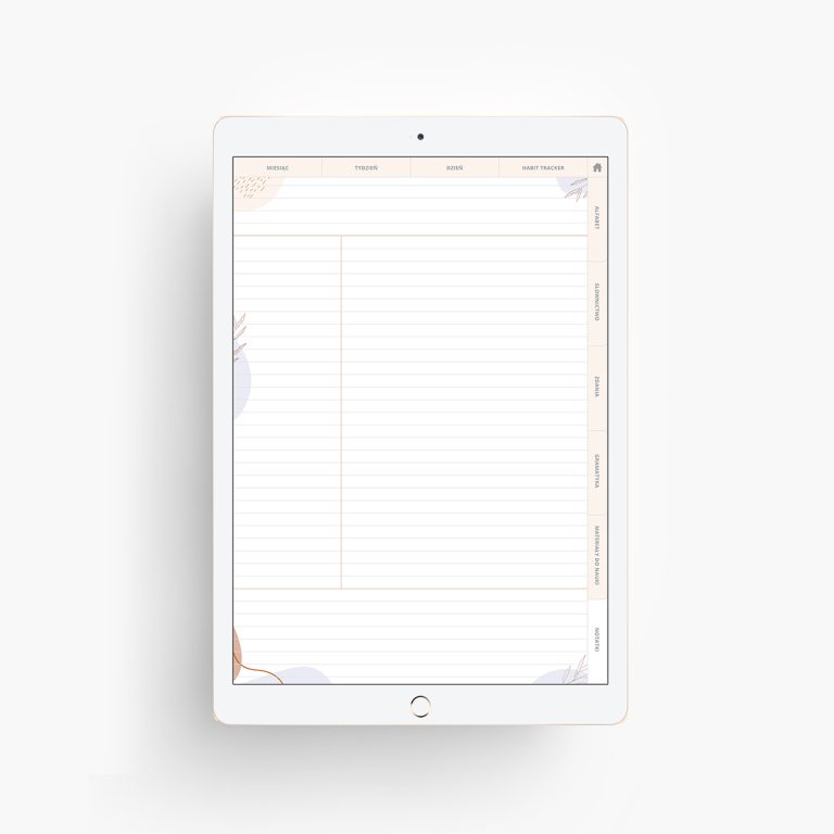 Planer do nauki języków - miejsce na notatki