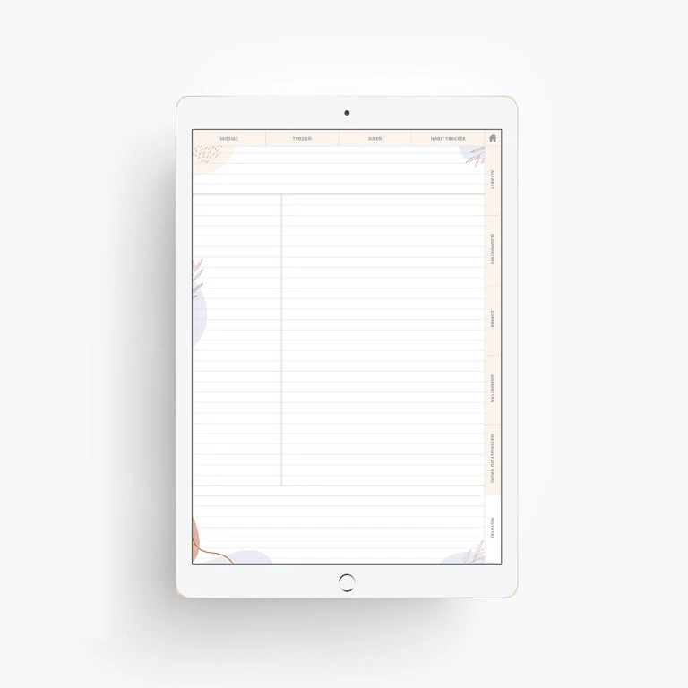 Planer do nauki języków - miejsce na notatki