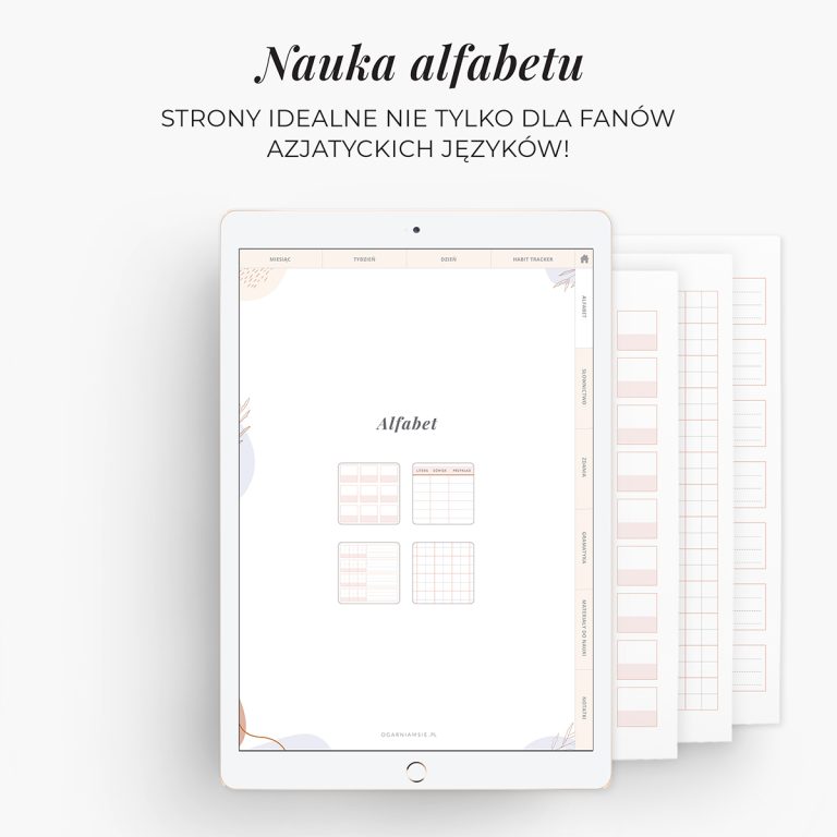 Planer językowy na iPada - nauka alfabetu