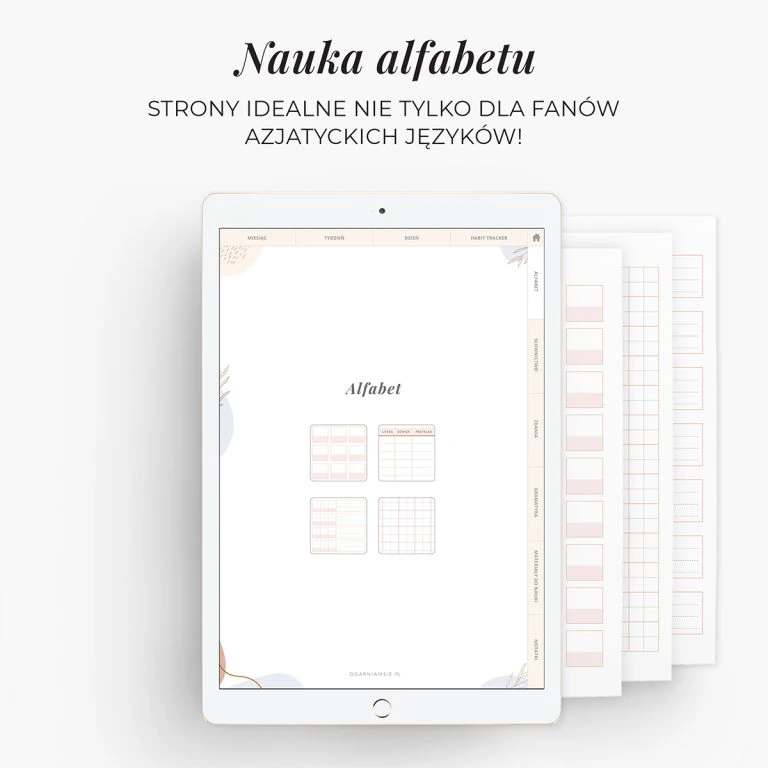 Planer językowy na iPada - nauka alfabetu