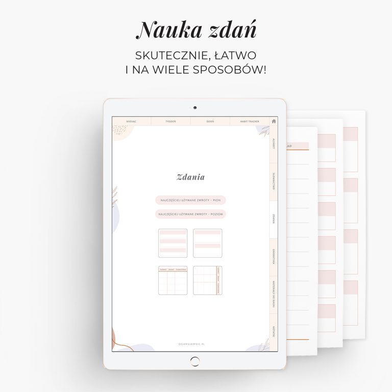 Planer językowy na iPada - nauka zdań