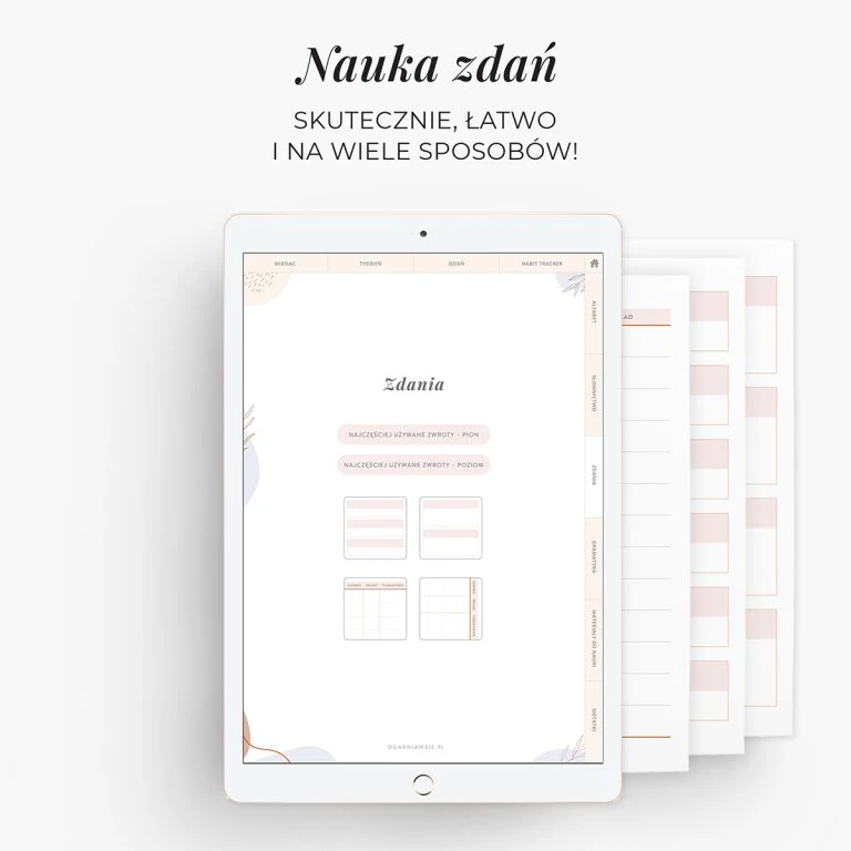 Planer językowy na iPada - nauka zdań
