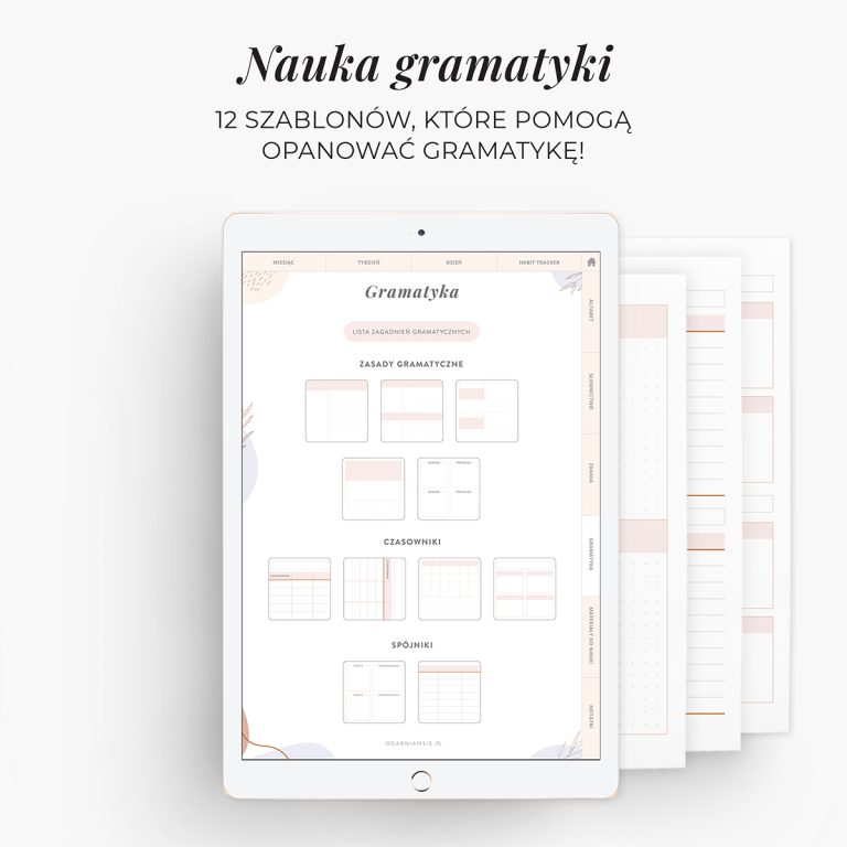 Planer językowy na iPada - nauka gramatyki