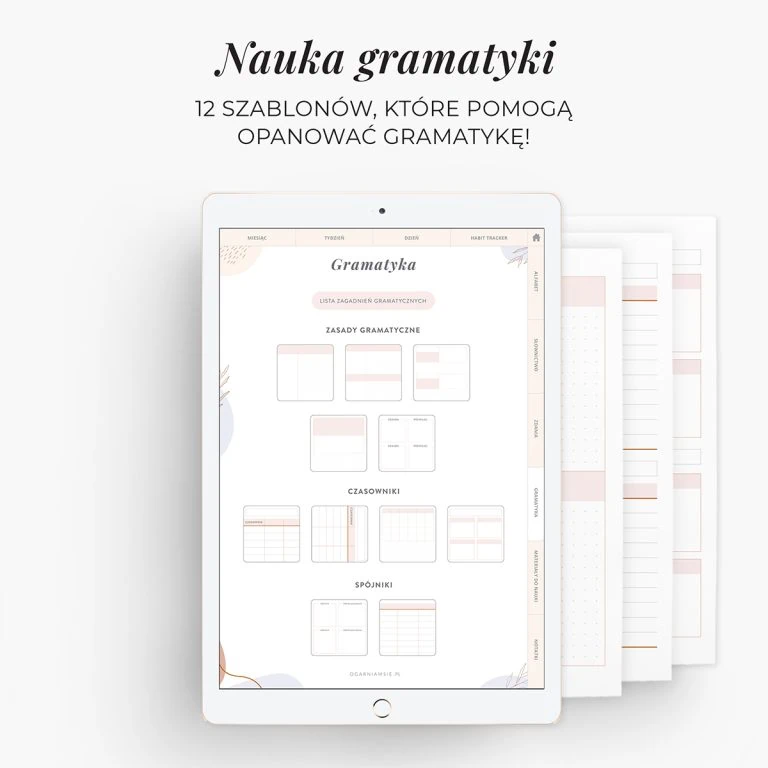 Planer językowy na iPada - nauka gramatyki