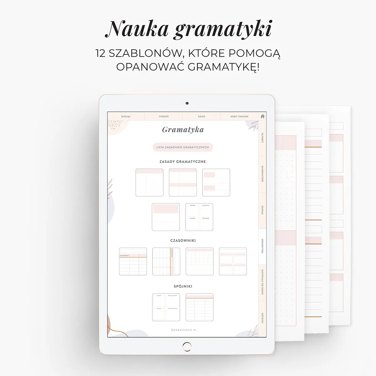 Planer językowy na iPada - nauka gramatyki