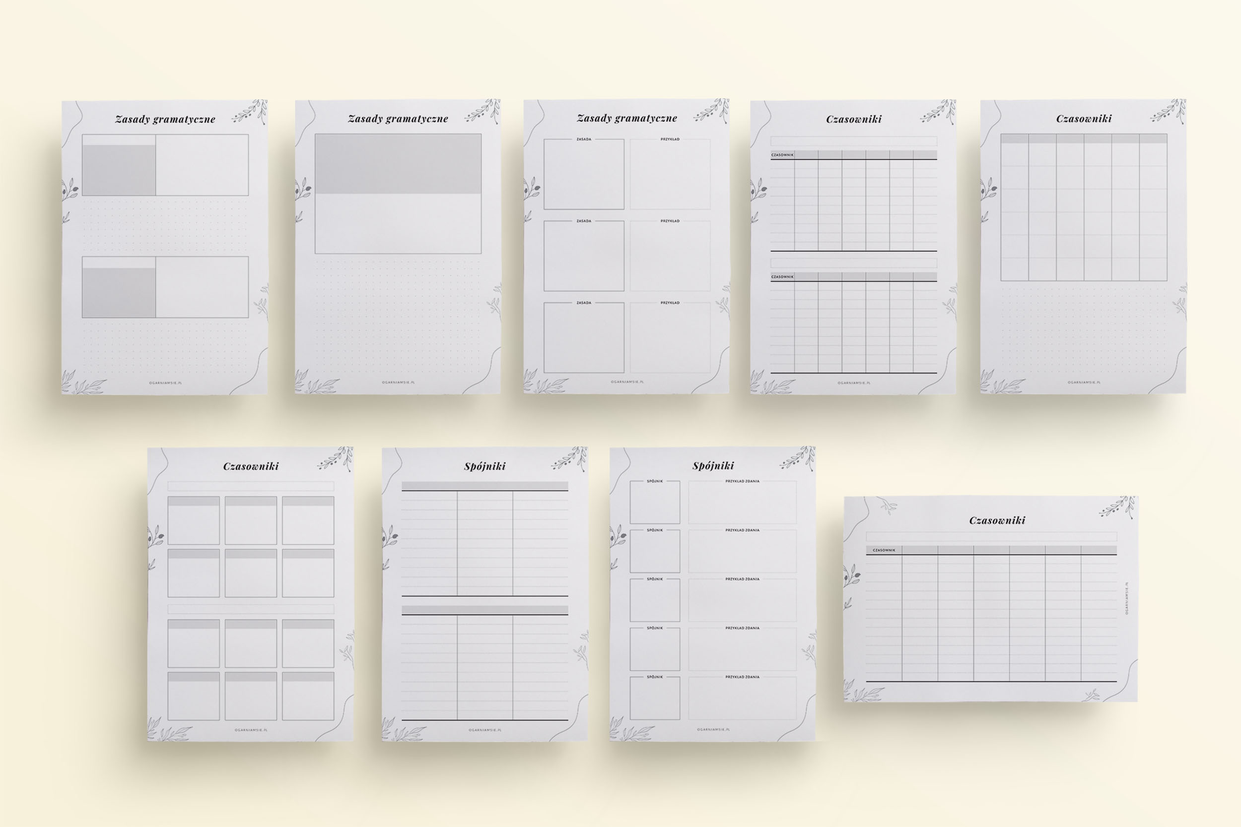Planer językowy PDF - szablony do druklu