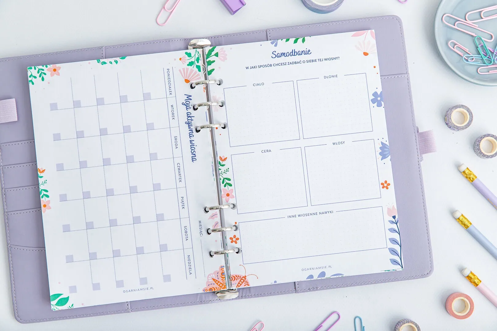 Wiosenny wkład do organizera - samodbanie