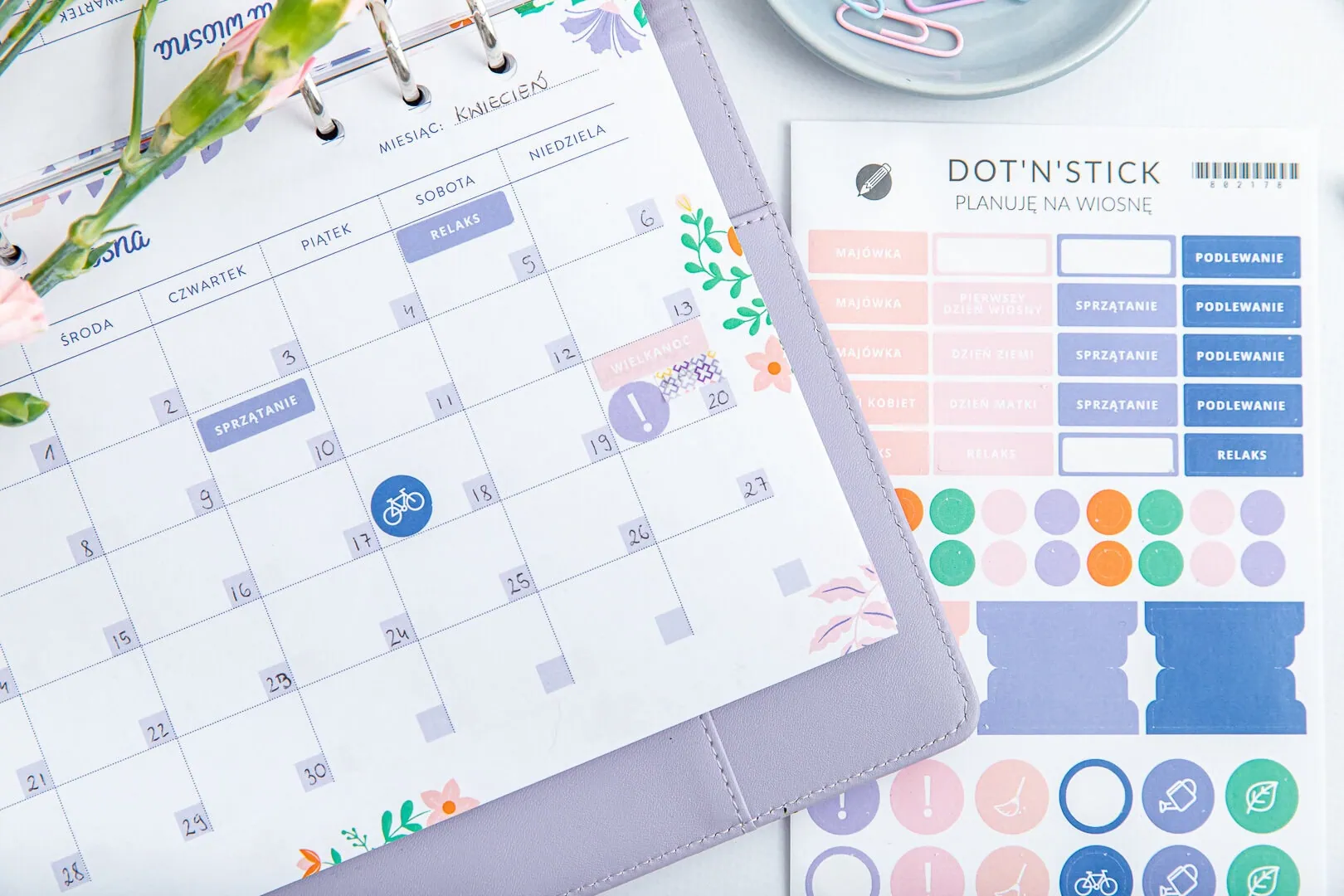 Wiosenny wkład do organizera - kalendarz