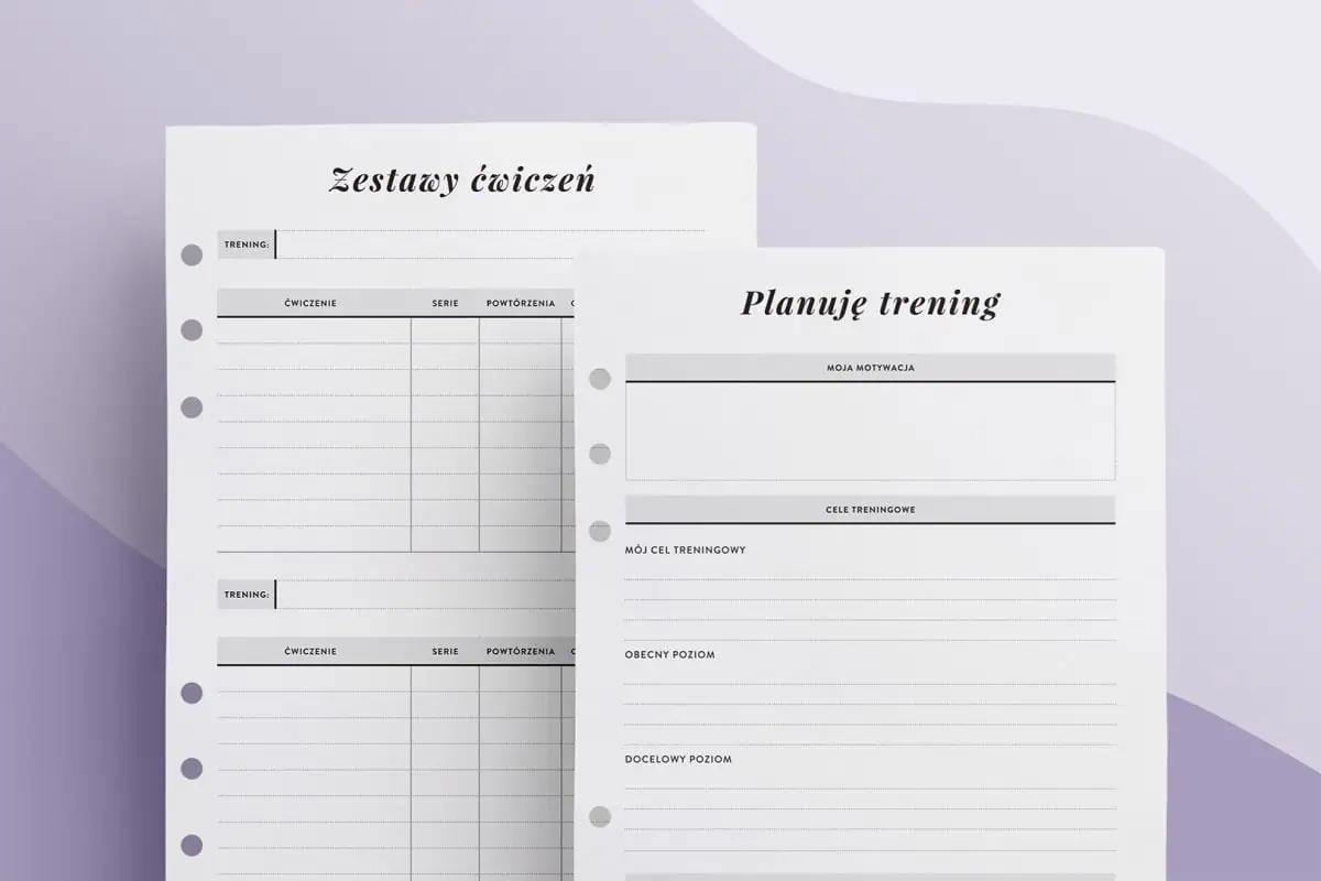 Planer treningowy - wkład do organizera