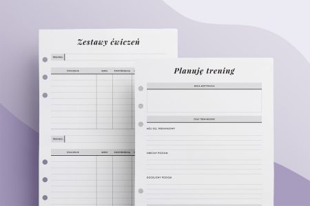 Planer treningowy - wkład do organizera