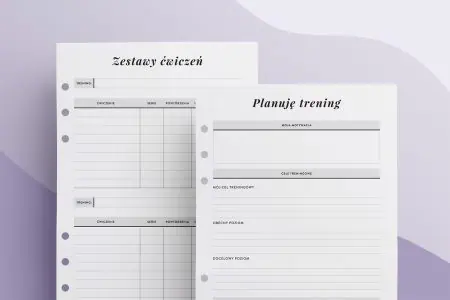 Planer treningowy - wkład do organizera