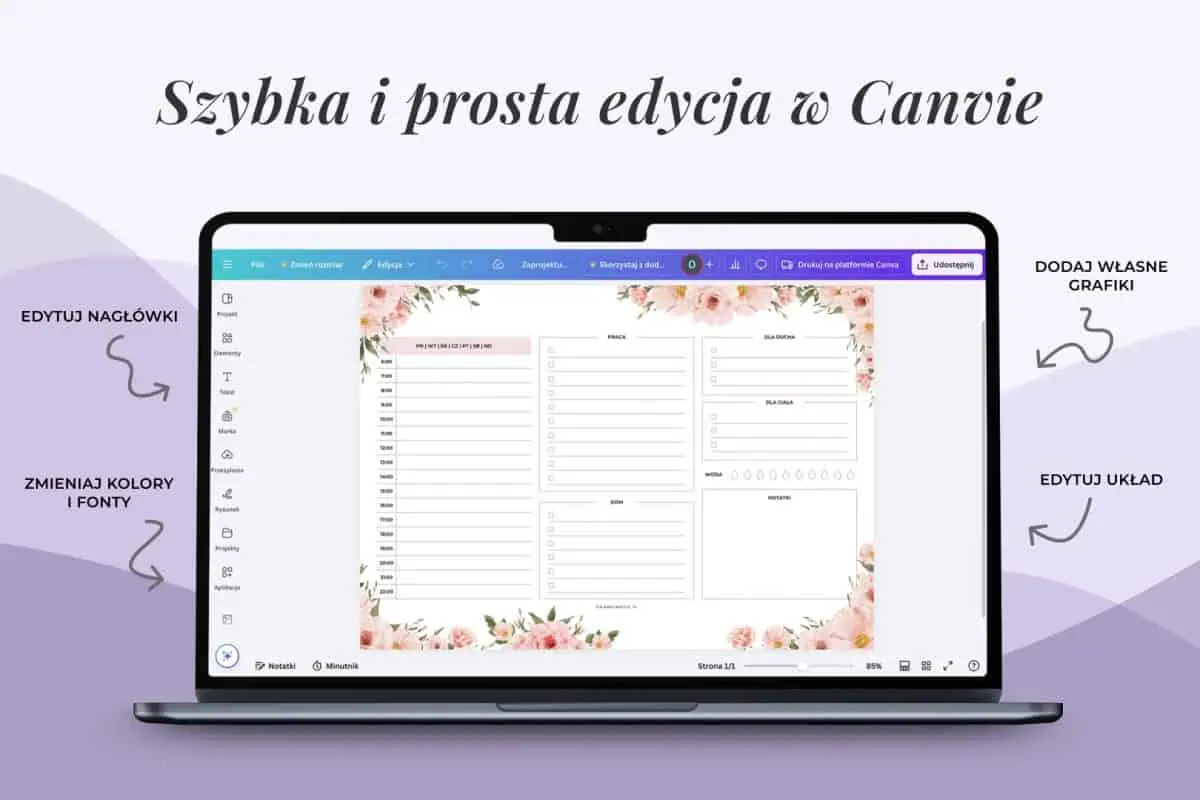 Edytowalny planer do druku lub organizera – personalizuj i drukuj - obrazek 2