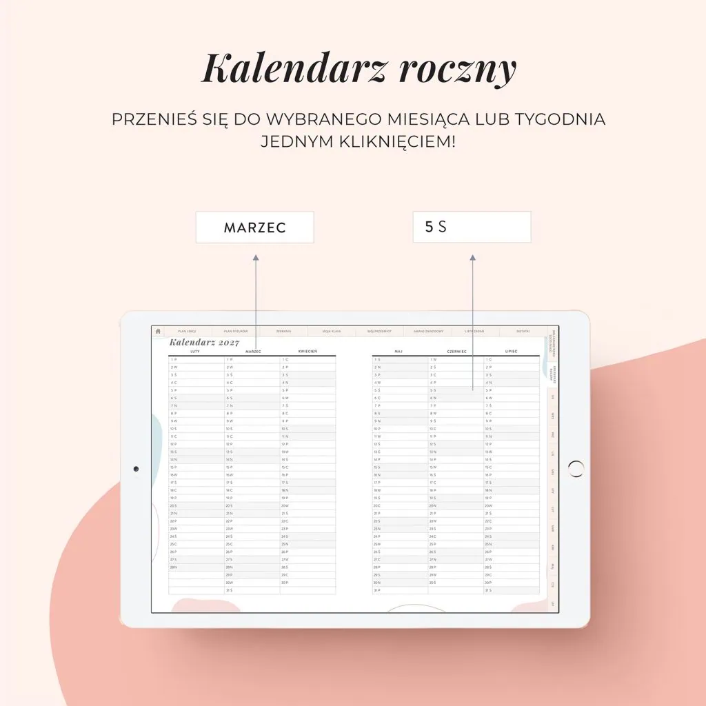 Digital planer nauczyciela | Kalendarz roczny