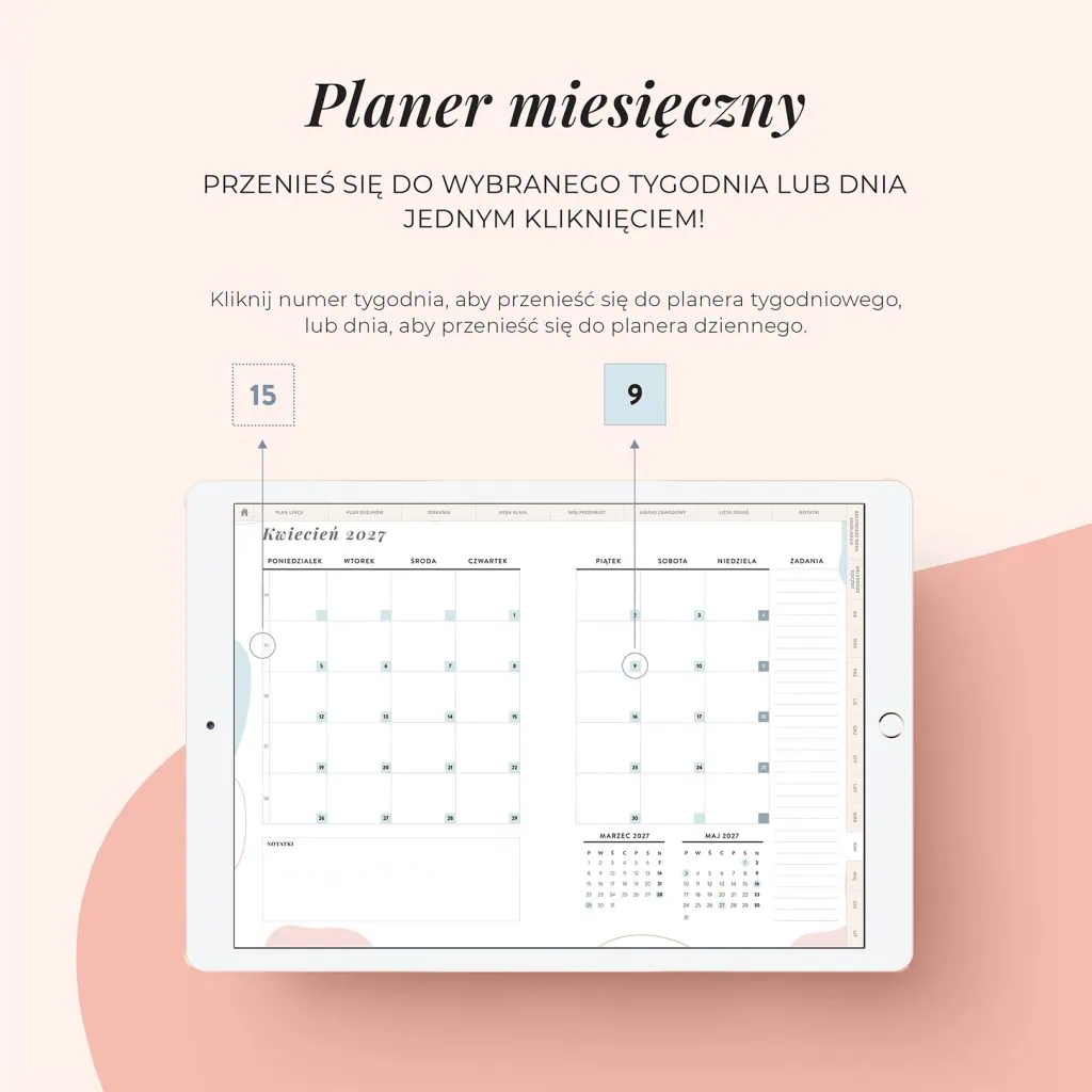 Digital planer nauczyciela | Planer miesięczny