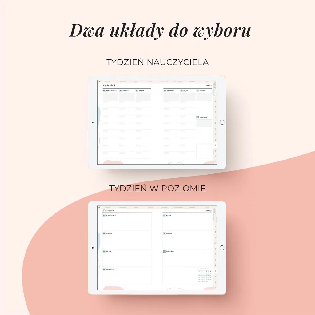 Digital planer nauczyciela | Układy do wyboru
