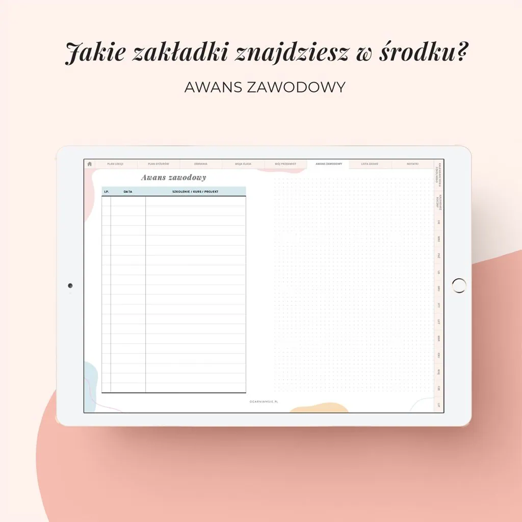 Digital planer nauczyciela | Zakładka awans zawodowy