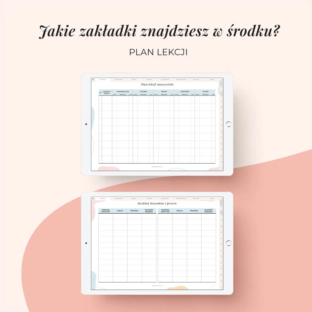Digital planer nauczyciela | Zakładka plan lekcji