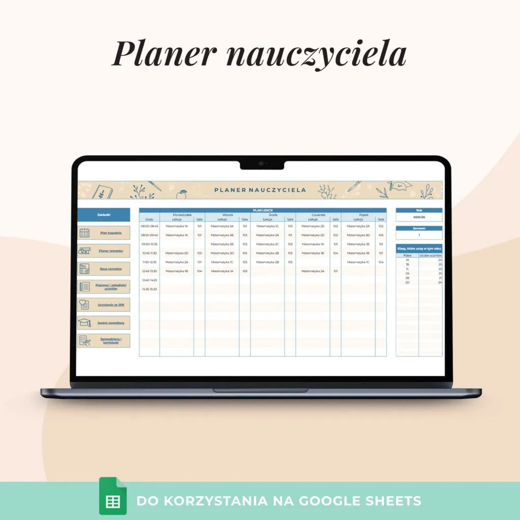 Planer Nauczyciela - Arkusz Google